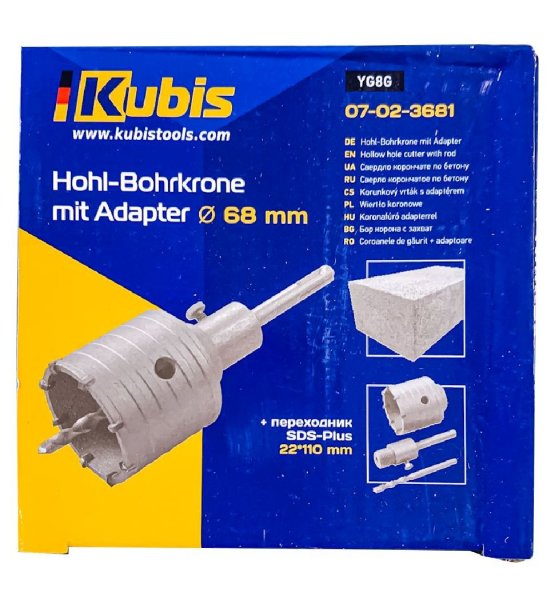 Hohl-Bohrkrone Set mit Adapter 68mm 80 mm, YG8C + SDS-Plus-Adapter 22*110 mm