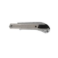 Schneidemesser / Cutter mit einer Gleitkante 18 mm, Metallgehäuse, automatische Verriegelung